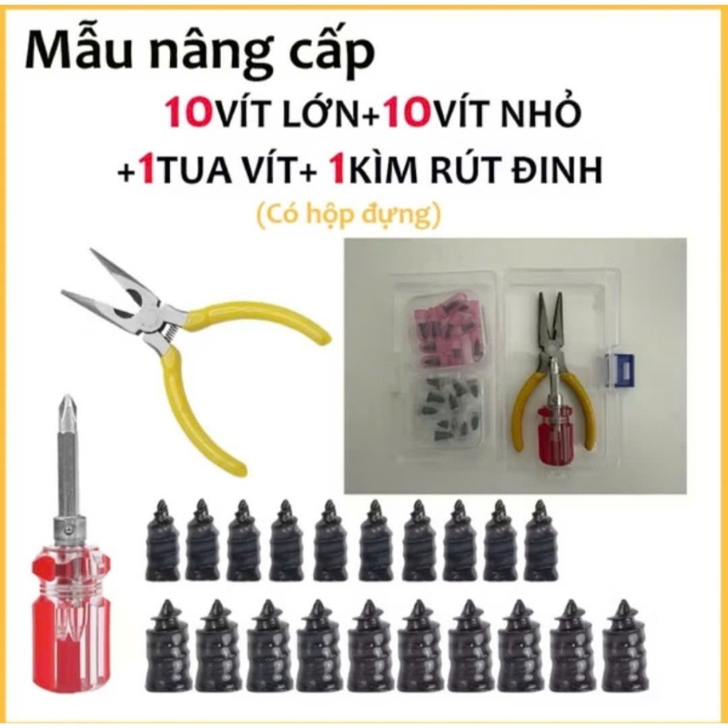 ⚡️24H Ship⚡️Bộ ốc vít vá lốp khẩn cấp Không cần tháo lốp, sửa chữa nhanh chóng, có thể sử dụng cho xe hơi / xe máy lốp chân không