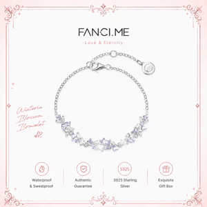 FANCIME Vòng tay hoa Wisteria tinh tế Bạc Thiết kế tối giản Sinh nhật Tiệc cưới Quà tặng ngày lễ tình nhân cho cô ấy