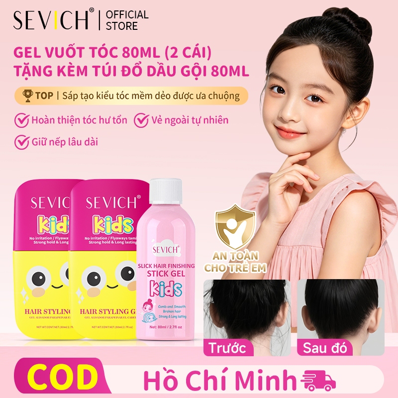 SEVICH Tạo Kiểu Tóc Dính Cho Trẻ Em Giữ Tóc Hoàn Thiện Dính Tóc Sleek Cho Bé Sáp Tạo Kiểu Gel 80ml