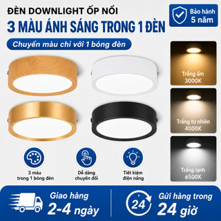 Đèn ốp trần nổi đèn ống bơ 3 Màu 5W 10W 15W 25W 220V Phòng khách Phòng ngủ Đèn âm trần Đèn trang trí