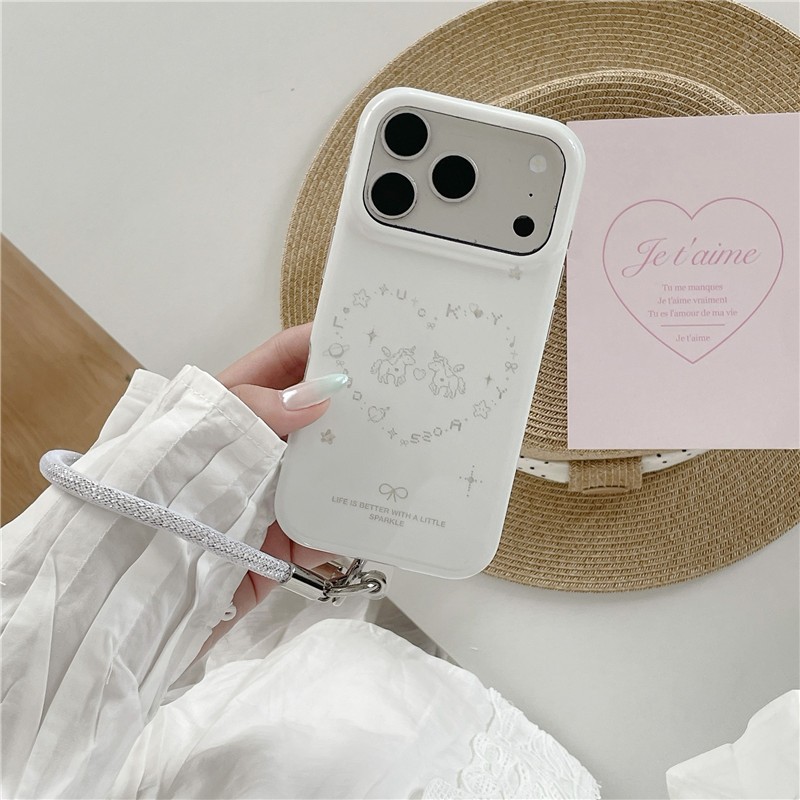 Ốp điện thoại xử lý iPhone 17 Pro max Laser họa tiết hoạt hình chất liệu TPU IMD
