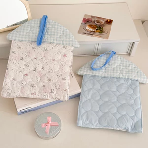 Túi vải quilted in hoạt hình, túi đựng khăn giấy mềm treo, phong cách cô gái, dùng cho gia đình hàng ngày