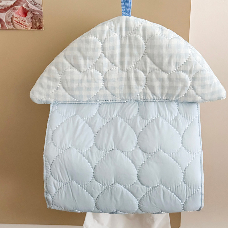 Túi vải quilted in hoạt hình, túi đựng khăn giấy mềm treo, phong cách cô gái, dùng cho gia đình hàng ngày