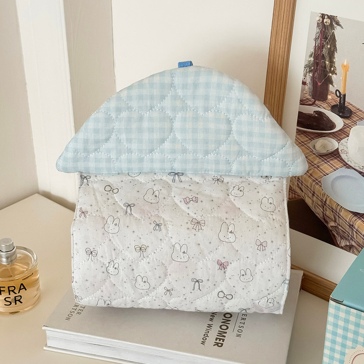 Túi vải quilted in hoạt hình, túi đựng khăn giấy mềm treo, phong cách cô gái, dùng cho gia đình hàng ngày