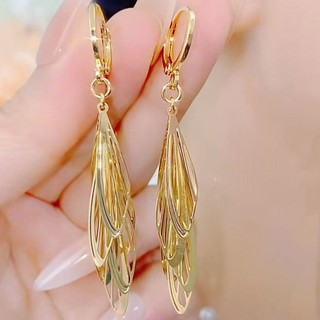 Mới Trung Quốc Retro Thời Trang Bông Tai Vàng Cánh Tua Rua Tính Khí Bông Tai Thanh Lịch Bông Tai