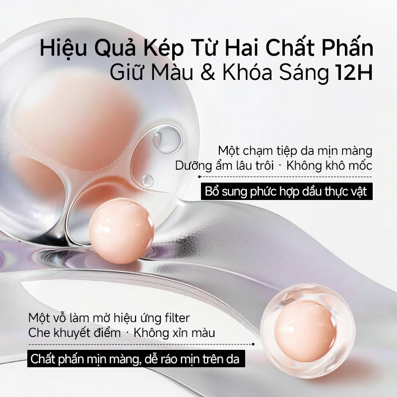 Little Ondine Phấn Bắt Sáng & Tạo Khối Hai Ô - Kem đánh sáng da mặt, không gây mụn, Ảnh dự tiệc có sẵn, Di động nhỏ gọn