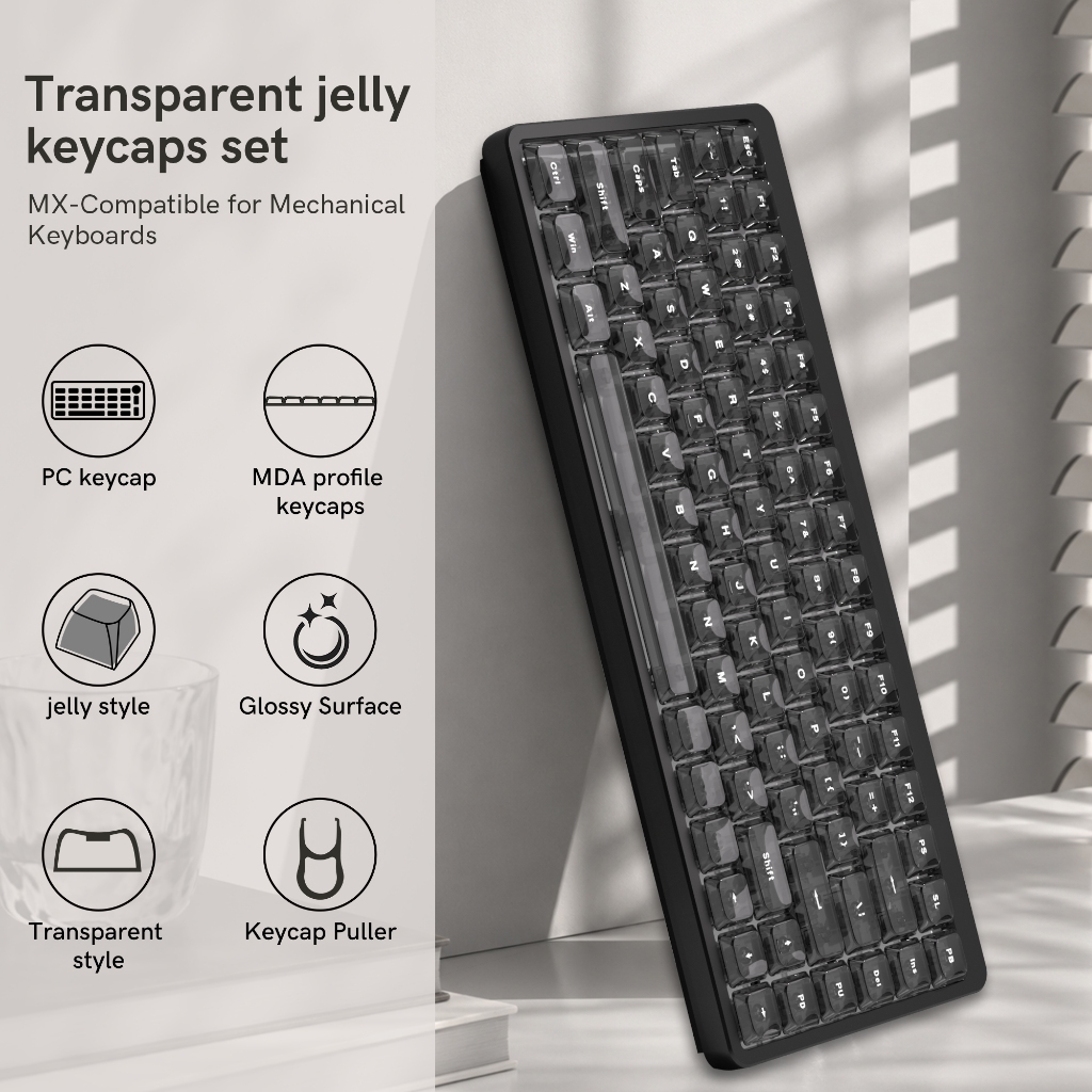 Womier 126 Phím PC Jelly Grey Cấu Hình Thấp Tỏa Sáng Thông Qua Tùy Chỉnh Keycaps Bộ Cho Cherry Gateron MX Switch Bàn Phím Cơ | BigBuy360 - bigbuy360.vn
