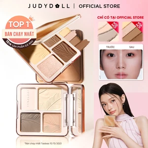 Bảng Phấn Tạo Khối Bắt Sáng 4 Ô JUDYDOLL Highlight & Contour Palette Mỏng Mịn Dễ tán Chuẩn màu 3D Lâu trôi 9g