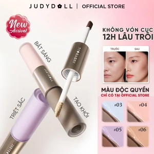 Kem Bắt Sáng & Tạo Khối 2 Đầu JUDYDOLL Liquid Highlighter & Contour Duo Lâu Trôi Dễ Tán Không vón cục Khối kem Triệt sắc 4,8g