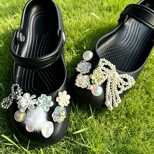 Nữ Bé Gái Clog Sandal Giày DIY Quyến Rũ Hoa Trang Trí Bộ Phụ Kiện