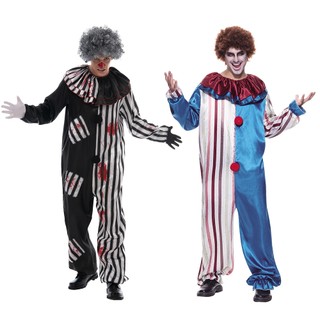 Người lớn chảy máu xiếc hề trang phục Đàn ông Halloween Scary Hề Cosplay trang phục Carnival Đảng Stage Show ăn mặc