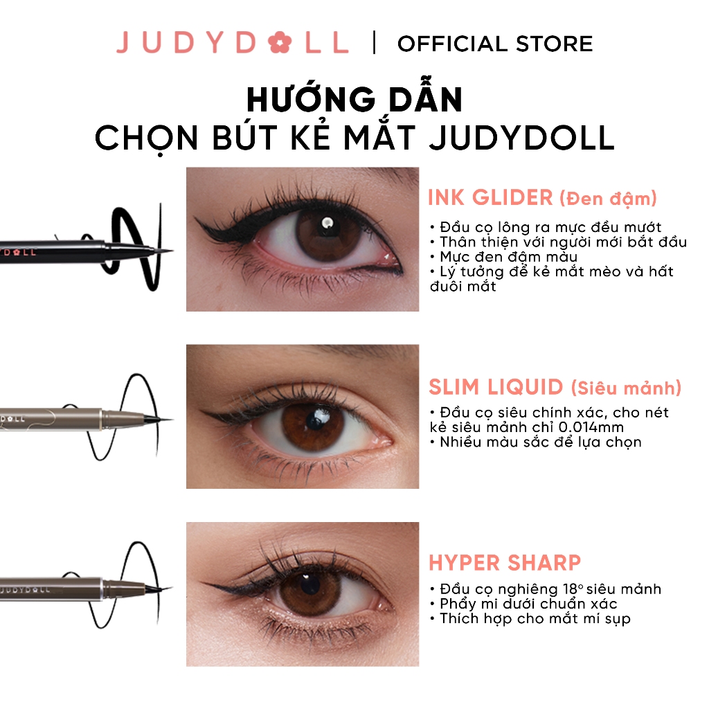 [Tổng Hợp] Bút Kẻ Mắt Nước JUDYDOLL Không lem Không trôi Chống nước Khô nhanh Kẻ mi dưới dễ dàng