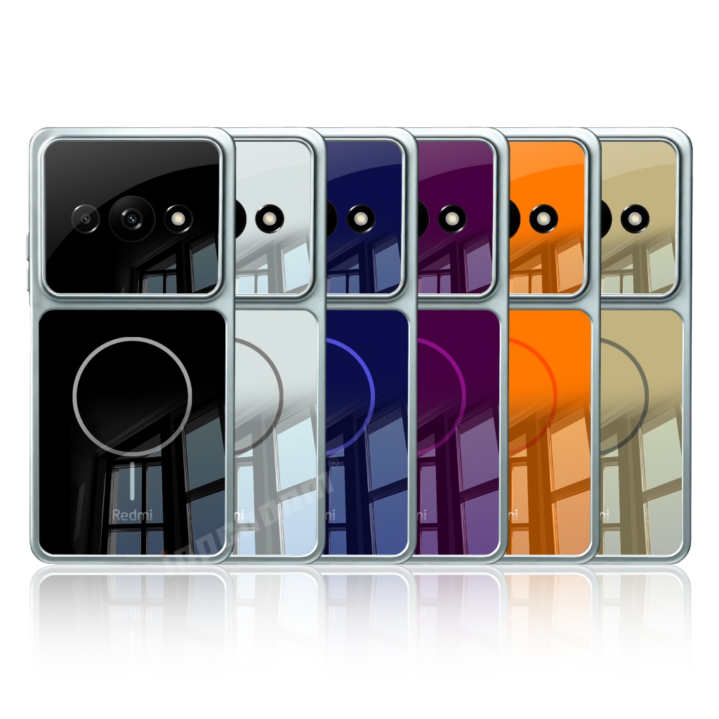 Ốp điện thoại bóng trang trí doanh nghiệp thời trang cho Redmi A3 2024 A3 Pro A4 A5 A7 A7 Pro 4G 5G Vỏ chống sốc chống trầy xước màu vàng