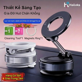 HaiLoka Giá đỡ điện thoại ô tô từ tính mạnh mẽ Thiết kế có thể gập lại 360° Giá đỡ chân không có