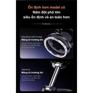 HaiLoka Giá đỡ điện thoại ô tô từ tính mạnh mẽ Thiết kế có thể gập lại 360° Giá đỡ chân không có