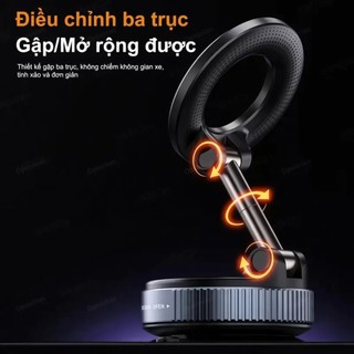 HaiLoka Giá đỡ điện thoại ô tô từ tính mạnh mẽ Thiết kế có thể gập lại 360° Giá đỡ chân không có