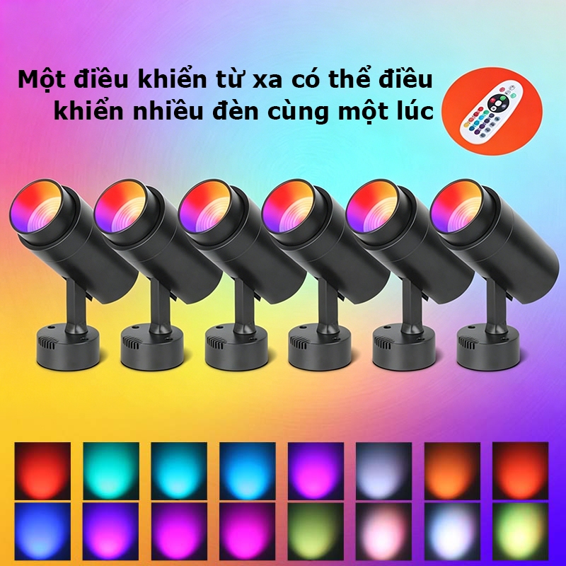 Đèn đường LED RGB Spotlight 220V, bộ màu, chiếu sân khấu, cố định đường sắt, đèn trần, đèn disco, trang trí phòng ngủ