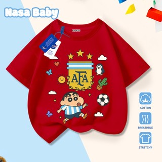 [Hàng có sẵn Giao hàng ngay] Áo thun trẻ em in hình NASA Argentina Shin-Chan, cotton thoáng khí
