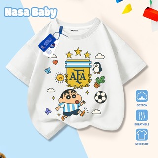 [Hàng có sẵn Giao hàng ngay] Áo thun trẻ em in hình NASA Argentina Shin-Chan, cotton thoáng khí