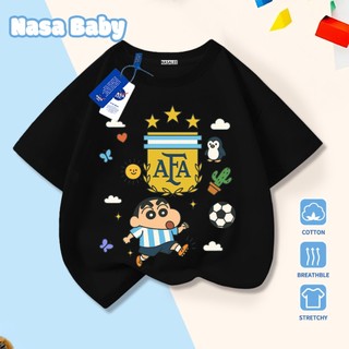 [Hàng có sẵn Giao hàng ngay] Áo thun trẻ em in hình NASA Argentina Shin-Chan, cotton thoáng khí