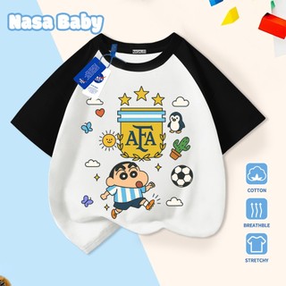[Hàng có sẵn Giao hàng ngay] Áo thun trẻ em in hình NASA Argentina Shin-Chan, cotton thoáng khí