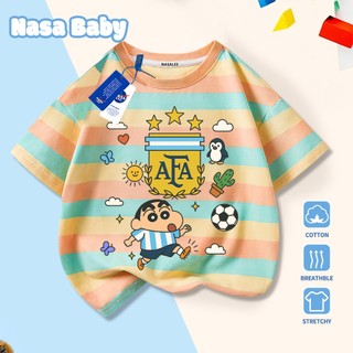 [Hàng có sẵn Giao hàng ngay] Áo thun trẻ em in hình NASA Argentina Shin-Chan, cotton thoáng khí