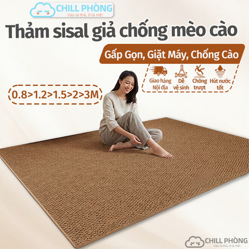 thảm trải sàn phòng ngủ,Chất liệu giả sisal,Thảm trải sàn phòng khách cao cấp, màu trơn, thân thiện với thú cưng.Kích thước 80*120cm đến 200*300cm.Tự nhiên và thân thiện với môi trường, độ bền cao, dễ dàng vệ sinh và bảo trì.