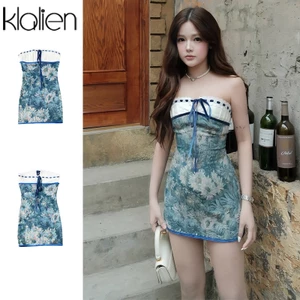 Klalien Đầm Nữ Ren Nghệ Thuật In Họa Tiết, Thoáng Mát Mùa Hè, Dễ Mix Match