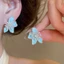 Màu Bạc Phong Cách Đại Dương Ánh Sáng Xanh Men Kim Cương Giả Ngọc Trai Bông Tai, Thiết Kế Đơn Nàng Tiên Cá Vỏ Sao Biển Hoa Dainty Bông Tai Nữ Mùa Hè Đi Biển Trang Sức Thời Trang