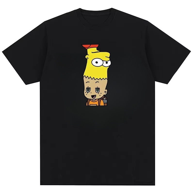 2026 Anime Họa Tiết Hoạt Hình In Hình Unisex Nam Nữ Áo Thun Cotton Nguyên Chất