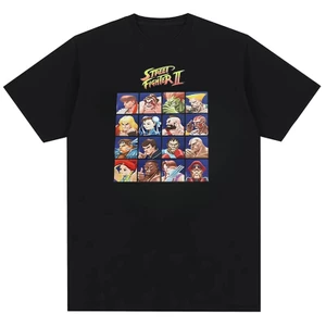 2026 mới Street Fighter II thiết kế nhân vật nam cổ tròn in hình thoải mái
