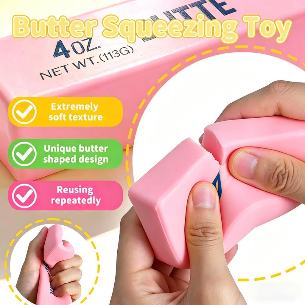 ECILY Đồ chơi Squishy dính bơ Fidget giác quan phục hồi chậm mềm mại, Đồ chơi bóp giảm căng thẳng cho trẻ em Người lớn, Quà tặng tự kỷ ADHD lo âu