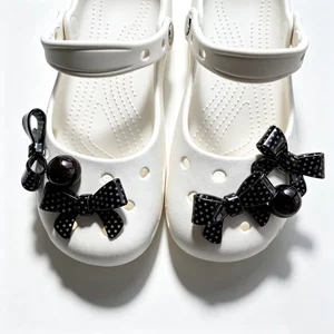 6Psc Nữ Bé Gái Tắc Sandal Giày DIY Quyến Rũ Vintage Nơ Nhựa Hạt Nhỏ Mặt Dây Chuyền Nút Lỗ Giày Trang Trí Bộ Phụ Kiện Quà Tặng