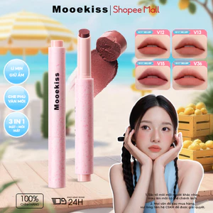 Bút bùn môi Mooekiss Velvet Mist, son môi ép, bóng mờ, son môi sương hồng (1.8g)