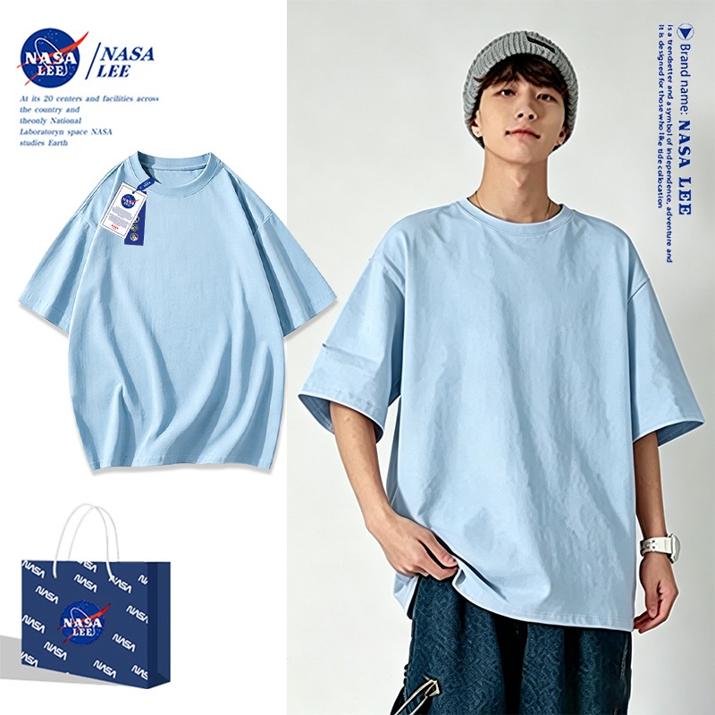Áo NASA màu trơn Cotton 100%, mặc thoải mái, mát mẻ, kiểu dáng Unisex nhiều size