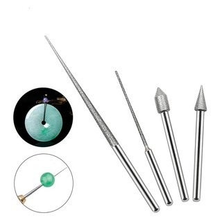 3MM Chân Mài Thanh Mini Khoan Kim Cương Đầu Mài Bur Kim Khắc Khắc Đánh Bóng Ngọc Đá Mũi Khoan