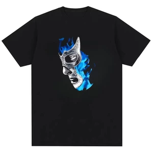 Mexico Wrestler Devil Blue Unisex Thời trang nam nữ Áo thun Cotton nguyên chất in hình