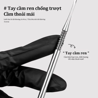 Miss Gooey Bút tạo kiểu móng hai đầu dụng cụ trộn gel kim loại bút pha màu bằng thép không gỉ chuyên dùng để tạo hình 3D công cụ chuyên nghiệp cho việc làm móng