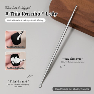 Miss Gooey Bút tạo kiểu móng hai đầu dụng cụ trộn gel kim loại bút pha màu bằng thép không gỉ chuyên dùng để tạo hình 3D công cụ chuyên nghiệp cho việc làm móng