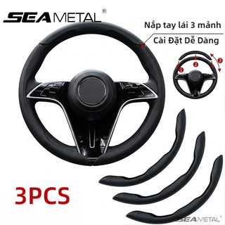 Bọc Vô Lăng Ô Tô SEAMETAL Bọc Vô Lăng Xe Hơi Bằng Da Thật Đen Siêu Mỏng, Chống Trơn Trượt, Thấm Hút Mồ Hôi