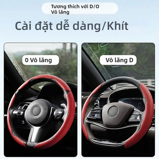 Bọc Vô Lăng Ô Tô SEAMETAL Bọc Vô Lăng Xe Hơi Bằng Da Thật Đen Siêu Mỏng, Chống Trơn Trượt, Thấm Hút Mồ Hôi