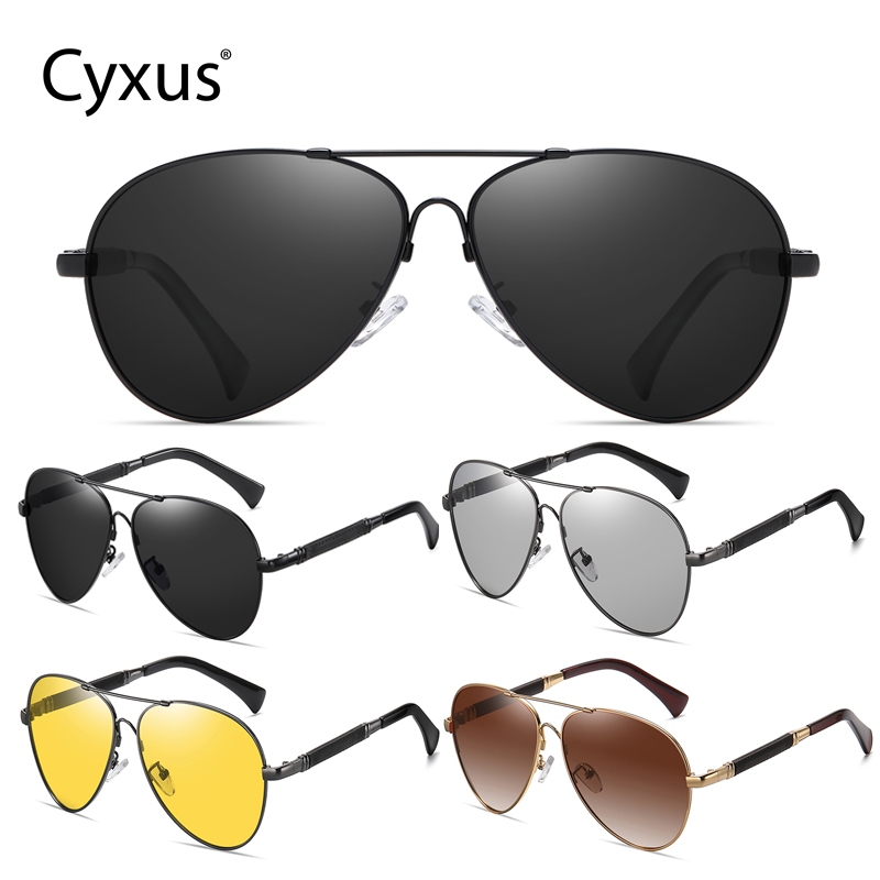 Cyxus Kính râm kiểu phi công/kính râm phân cực/chống tia UV400, được làm từ chất liệu nhẹ, phù hợp cho cả nam và nữ. Rất lý tưởng cho việc lái xe, đi bộ đường dài và tham quan 1047