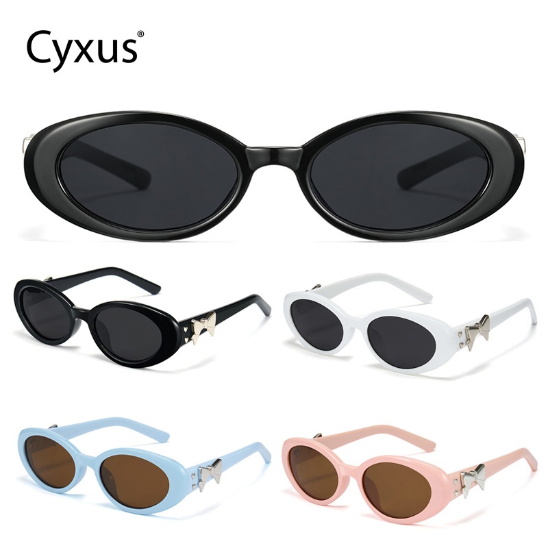 Cyxus  Kính Râm Nữ Y2K Retro Gọng TR90 Chống UV400 | Mắt Kính Thời Trang Hàn Quốc Hình Oval Có Nợ Đẹp  P1288