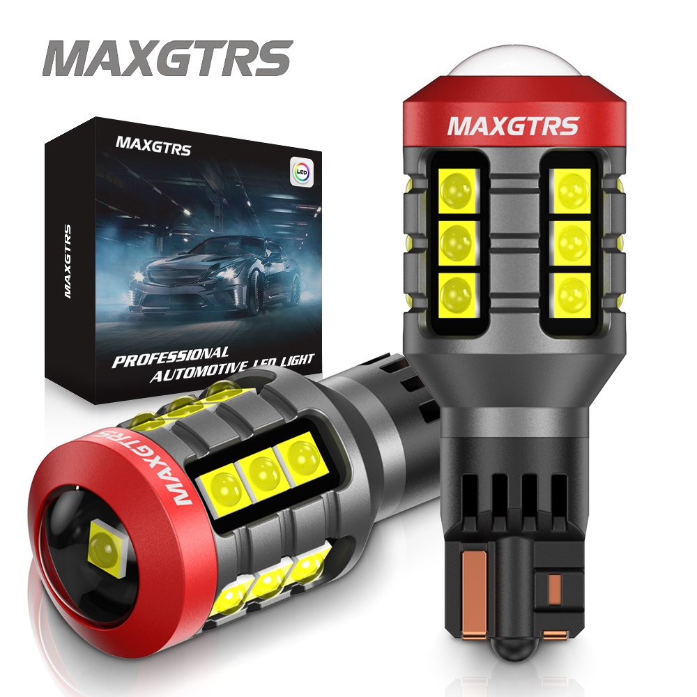 MAXGTRS 2 Chiếc 921 912 T15 Đèn LED Ngược Bóng Đèn 6000K Trắng T16 Đèn Đỗ Xe Dự Phòng Ô Tô W16W Ô Tô 3030 SMD Siêu Sáng