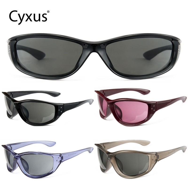 Cyxus Kính râm unisex, thiết kế ôm sát mặt, phong cách Y2K cổ điển, khả năng chống tia UV400 hiệu quả, kính râm thời trang và hợp xu hướng/thích hợp cho du lịch ngoài trời 1186