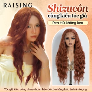 Tóc giả hot trend MXH Tóc giả RAISING Dáng dài gợn sóng — Loại cao cấp, chân ren (Lace Front), màu Nâu đỏ, phong cách Công chúa. Tạo vẻ ngoài liền mạch tự nhiên, dễ dàng sử dụng. Hoàn hảo cho Cosplay, dạo phố, tiệc tùng và phong cách Drag.