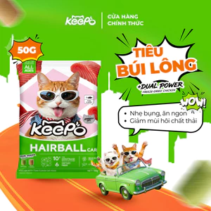 Thức ăn cho mèo KEEPO K2 Gói 50G, giảm rụng lông, kiểm soát mùi hôi chất thải, ăn ngon nhẹ bụng