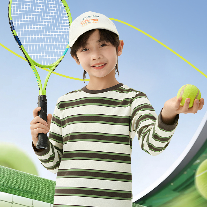 W.G.Q Áo thun dài tay bé trai，vải Cotton nguyên chất có in，mềm mại thoải mái，thời trang phù hợp