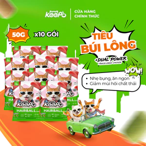 Hạt cho mèo KEEPO K2 Combo 10 Gói 50G giảm rụng lông kiểm soát mùi hôi chất thải ăn ngon nhẹ bụng