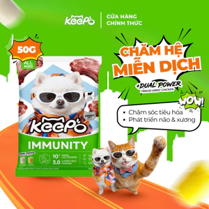 Thức ăn cho chó KEEPO K4 Combo 10 Gói 50G chăm sóc tiêu hóa DHA & vitamin D3 phát triển não và xương